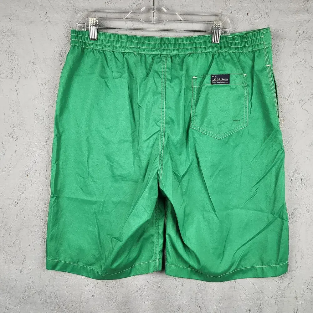 Vintage Polo Ralph Lauren Swim Trunks Mens Large Green Board Shorts Mesh Lined